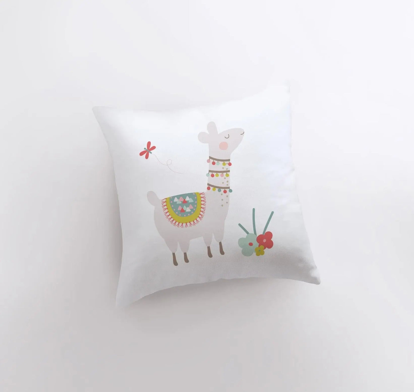 Llama with Flowers | Alpaca Pillow | Good Vibes Only | Cactus Pillow | Positive Vibes |South West | Lumbar Pillow | Llama Pillow Case by UniikPillows