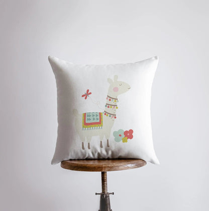 Llama with Necklace | Alpaca Pillow | Good Vibes Only | Cactus Pillow | Positive Vibes |South West | Lumbar Pillow | Llama Pillow Case by UniikPillows