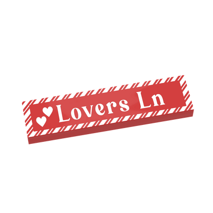 Lovers Lane Street Sign - Custom Printed 1x4 Tile - Made with LEGO® Parts