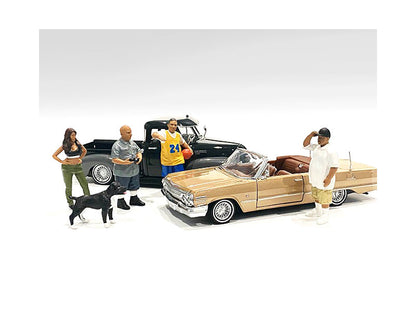 Lowriderz and a Dog 5 piece Figurine Set for 1/18 Scale Models by American Diorama  free shipping USA