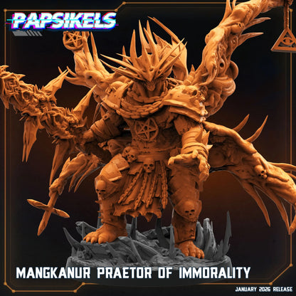 Mangkanur Praetor of Immorality - 100mm Resin Printed Grimdark Mini by Papsikels