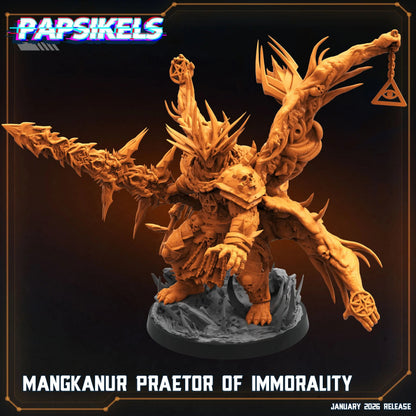 Mangkanur Praetor of Immorality - 100mm Resin Printed Grimdark Mini by Papsikels