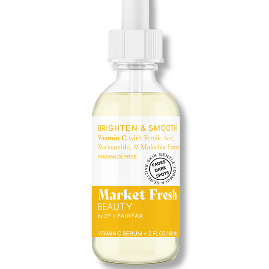 Market Fresh Beauty Vitamin C Serum with Ferulic Acid, Niacinamide, & Malachite Extract | Brighten & Smooth | Fragrance-Free | 2 fl oz by  Los Angeles Brands