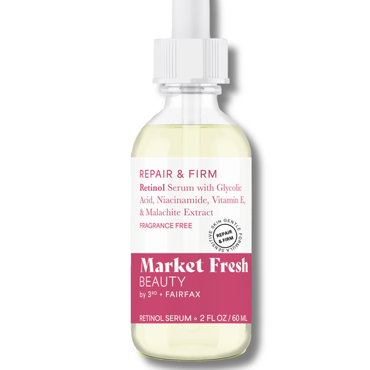 Market Fresh Beauty Retinol Repair & Firm Serum with Niacinamide, Glycolic, Ferulic Acid | Fragrance-Free | 2 fl oz by  Los Angeles Brands