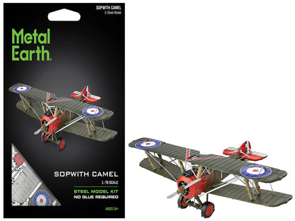 Model Kit Sopwith Camel Aircraft "World War I" British Royal Flying Corps (Moderate Difficulty) Steel Model by Metal Earth  free shipping USA
