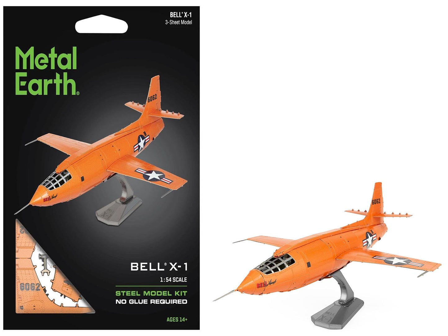 Model Kit Bell X-1 Aircraft "United States Air Force" (Moderate Difficulty) Steel Model by Metal Earth  free shipping USA