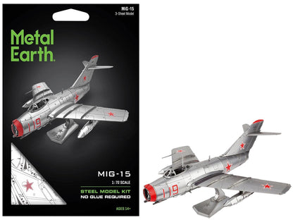 Model Kit Mikoyan-Gurevich MiG-15 Fighter Aircraft "Korean War" Soviet Air Force (Moderate Difficulty) Steel Model by Metal Earth  free shipping USA