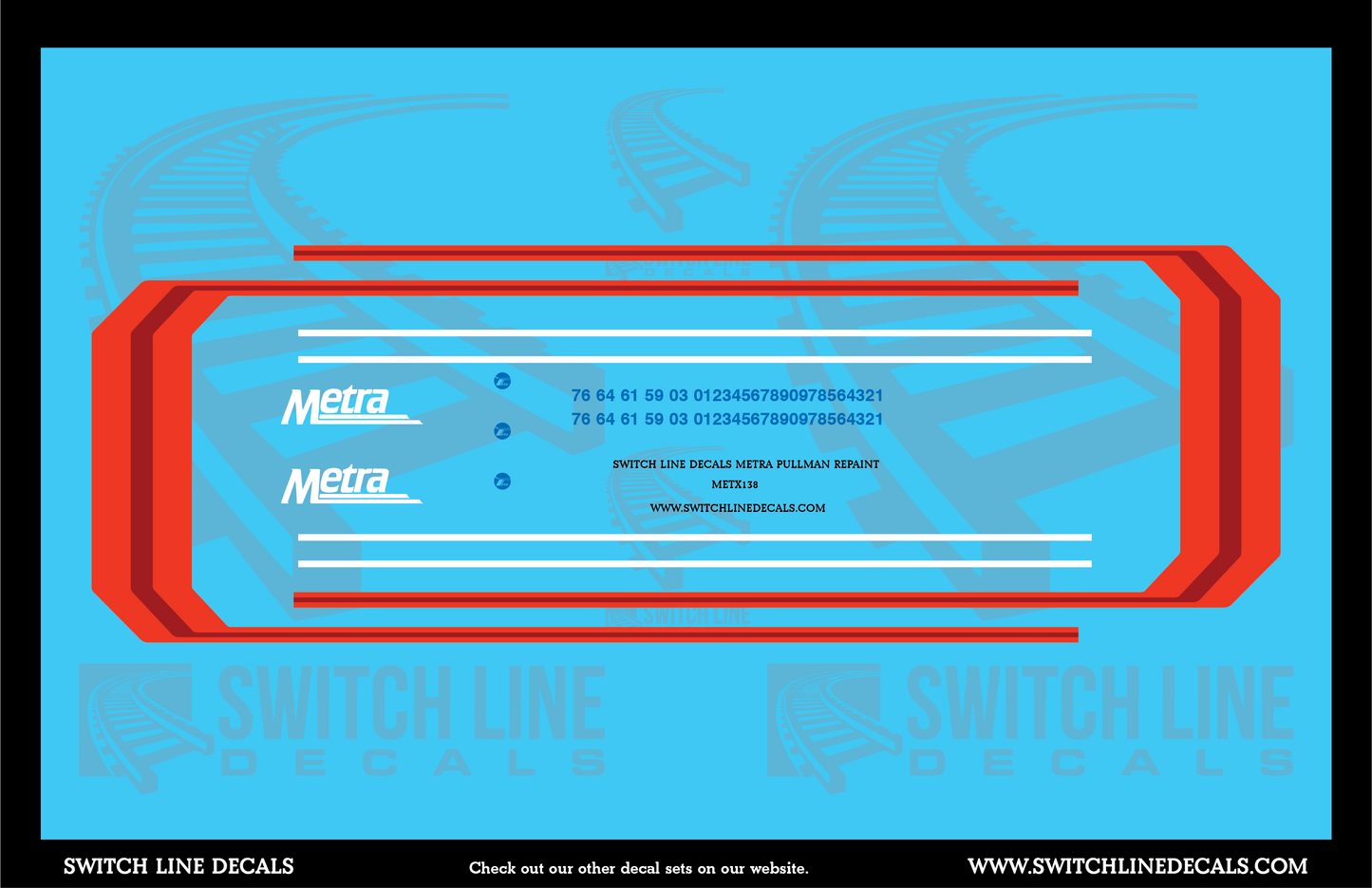 N Scale Metra Pullman Car Repaint Decal Set
