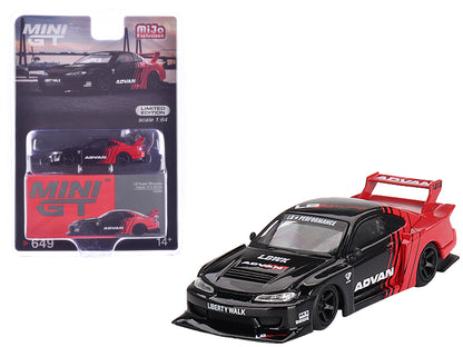 Nissan "LB-Super Silhouette" S15 SILVIA RHD (Right Hand Drive) Red and Black "ADVAN" Limited Edition 1/64 Diecast Model Car by Mini GT  free shipping USA