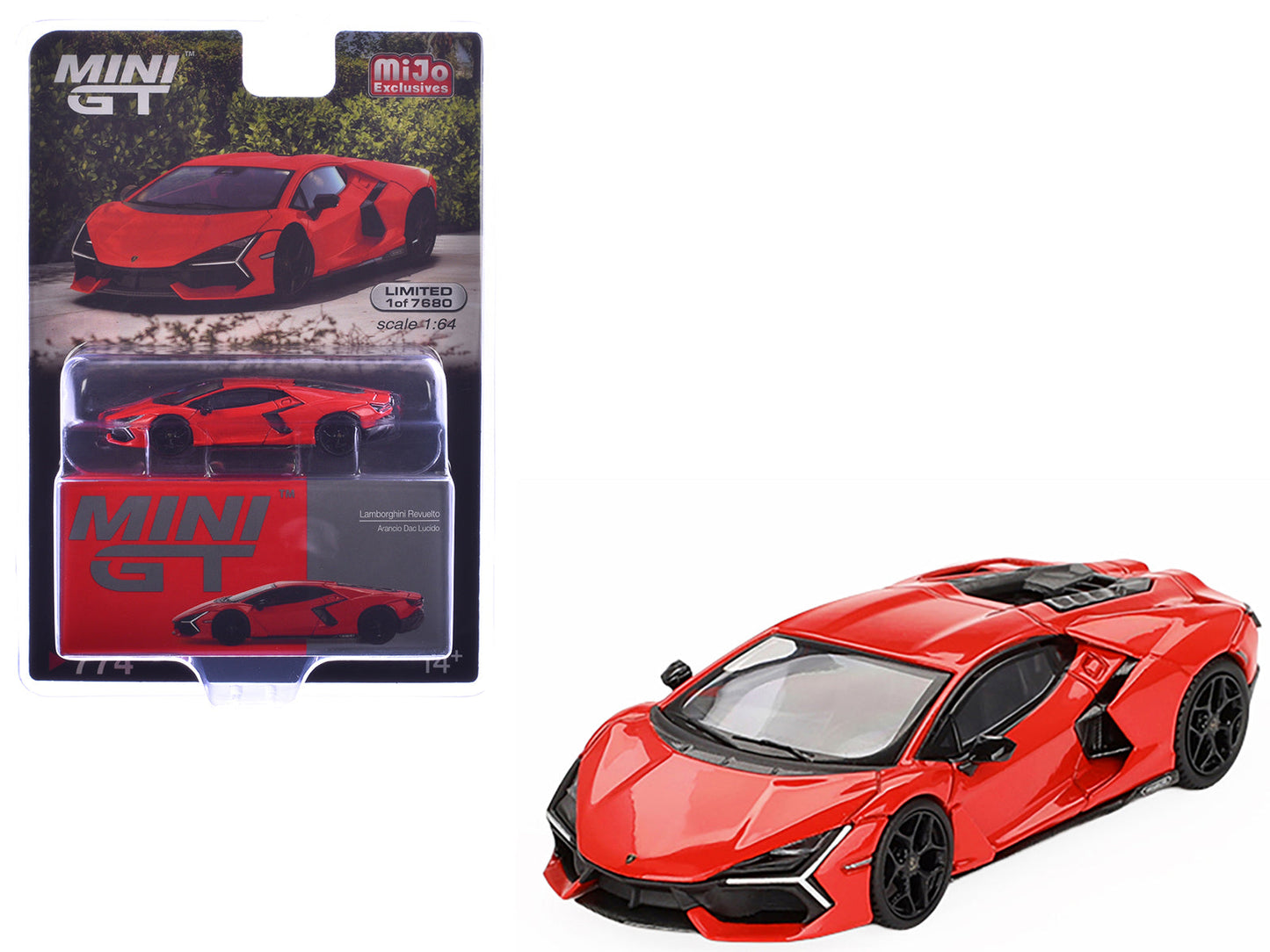 Lamborghini Revuelto Arancio Dac Lucido Orange Limited Edition to 7680 pieces Worldwide 1/64 Diecast Model Car by Mini GT  free shipping USA