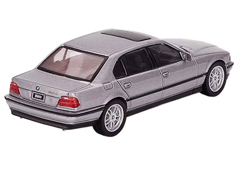 BMW 750IL Aspen Silver Metallic with Sun Roof Limited Edition 1/64 Diecast Model Car by Mini GT