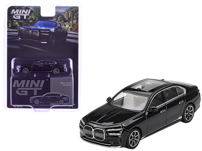 BMW i7 xDrive60 Black Sapphire Limited Edition 1/64 Diecast Model Car by Mini GT  free shipping USA