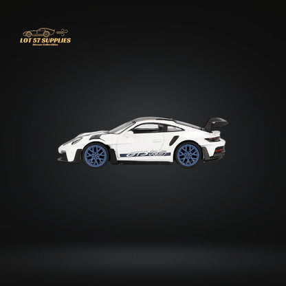 (Pre-Order) Mini-GT Porsche 911 992 GT3 RS Weissach Package White w/ Indigo Blue #853 1:64 MGT00853