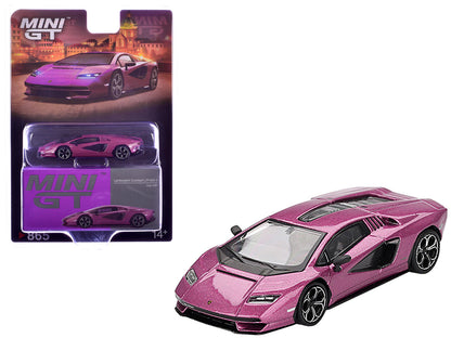Lamborghini Countach LPI 800-4 Viola 30th Metallic Limited Edition 1/64 Diecast Model Car by Mini GT  free shipping USA