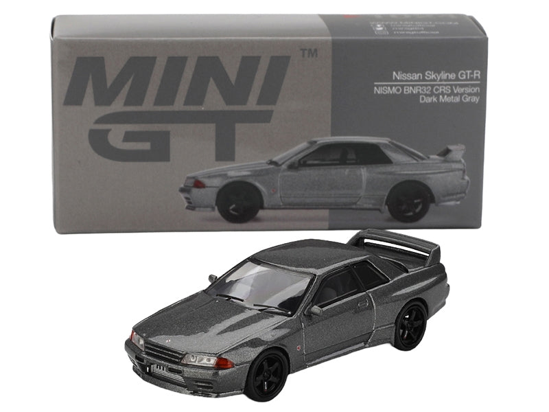 Nissan Skyline GT-R (NISMO BNR32 CRS Version) RHD (Right Hand Drive) Dark Metal Gray Metallic Limited Edition 1/64 Diecast Model Car by Mini GT