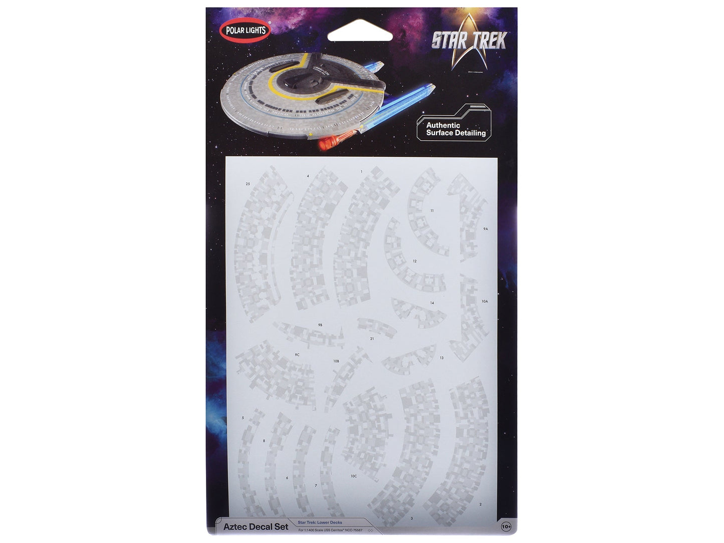USS Cerritos NCC-75567 Aztec Decal Set "Star Trek: Lower Decks" (2020-2024) TV Series 1/1400 Scale by Polar Lights  free shipping USA