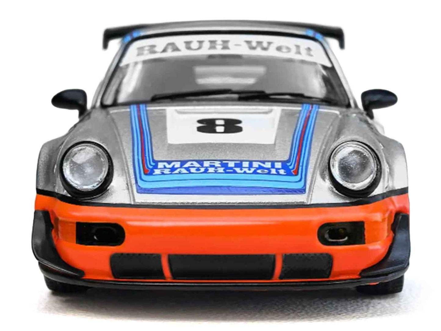 RWB 964 #8 "Ichiban Boshi - Martini Racing" Silver Metallic with Stripes 1/64 Diecast Model Car by Model Model
