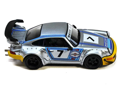 RWB 964 #7 "Ichiban Boshi - Martini Racing" Silver Metallic with Stripes 1/64 Diecast Model Car by Model Model