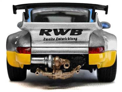 RWB 964 #7 "Ichiban Boshi - Martini Racing" Silver Metallic with Stripes 1/64 Diecast Model Car by Model Model