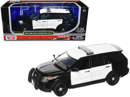 2022 Ford Police Interceptor Utility Unmarked Black and White 1/24 Diecast Model Car by Motormax  free shipping USA