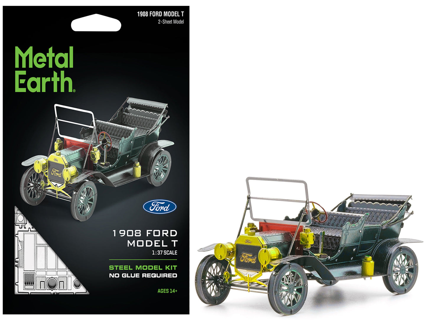 Model Kit 1908 Ford Model T Dark Green (Moderate Difficulty) Steel Model by Metal Earth - Use code SHOPAPP15 to get 15 percent off  free shipping USA