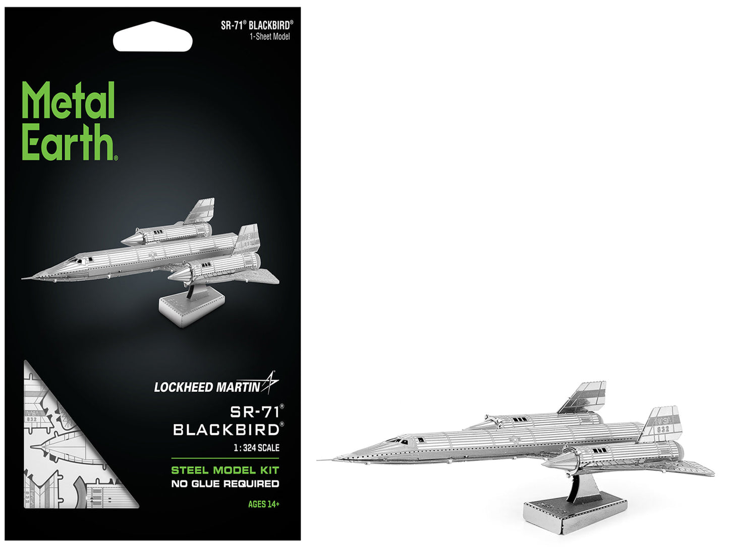 Model Kit Lockheed Martin SR-71 Blackbird Aircraft (Moderate Difficulty) Steel Model by Metal Earth - Use code SHOPAPP15 to get 15 percent off  free shipping USA