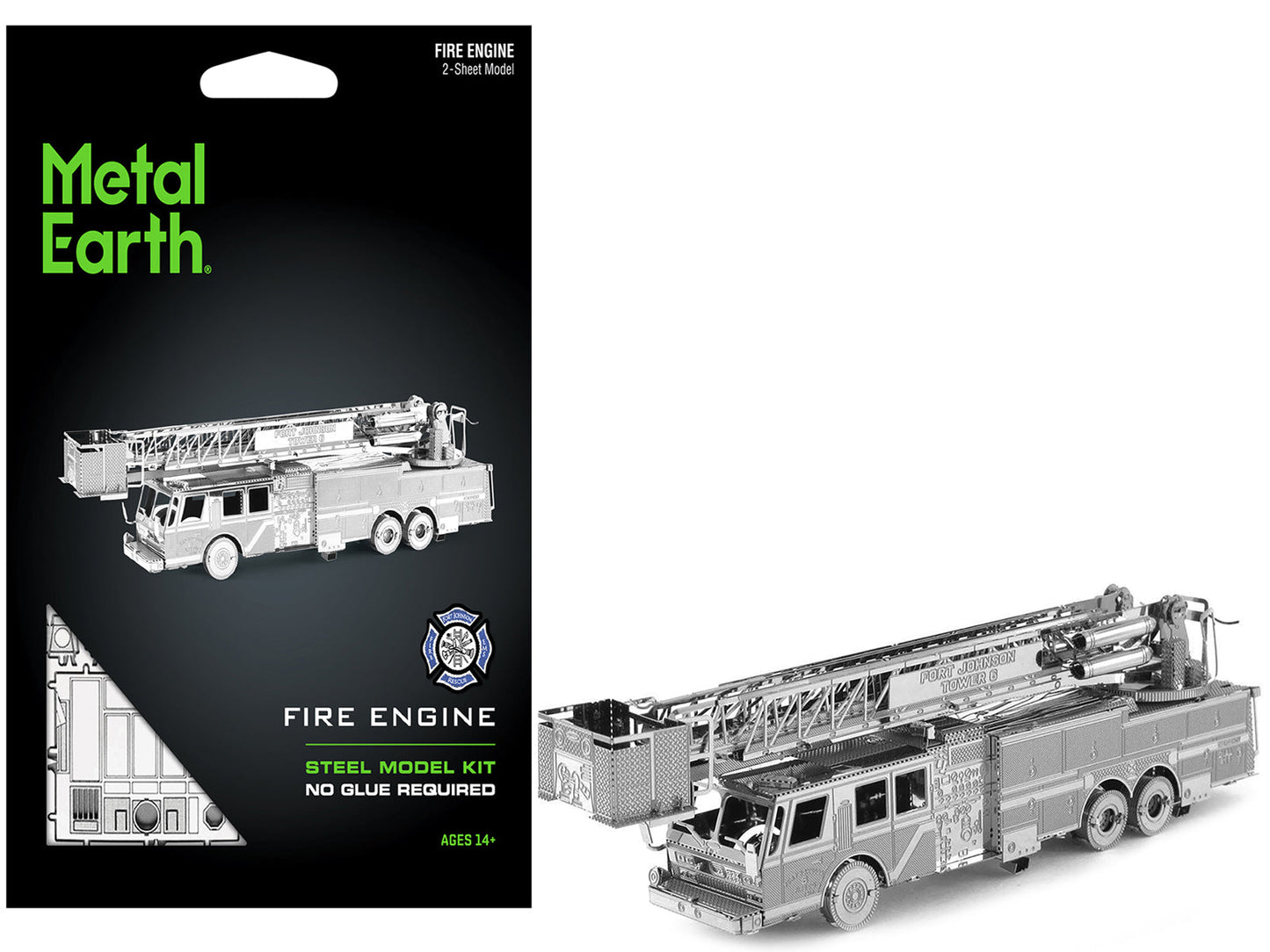 Model Kit Fire Engine "Fort Johnson Tower 6" (Moderate Difficulty) Steel Model by Metal Earth  free shipping USA