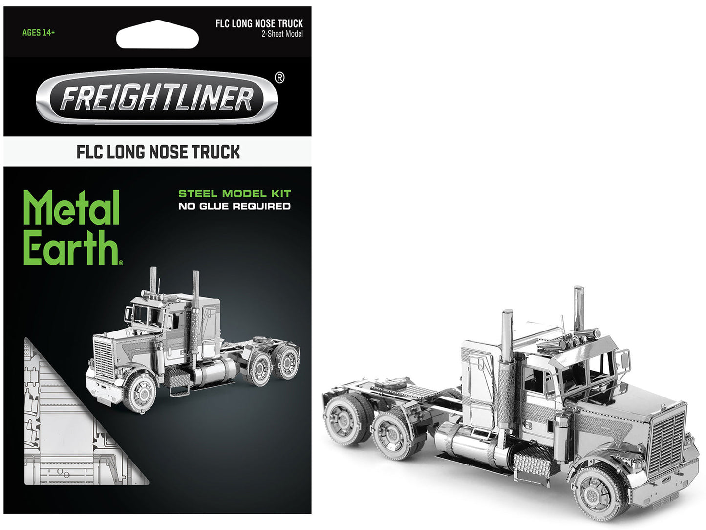 Model Kit Freightliner FLC Long Nose Truck (Challenging Difficulty) Steel Model by Metal Earth - Use code SHOPAPP15 to get 15 percent off  free shipping USA