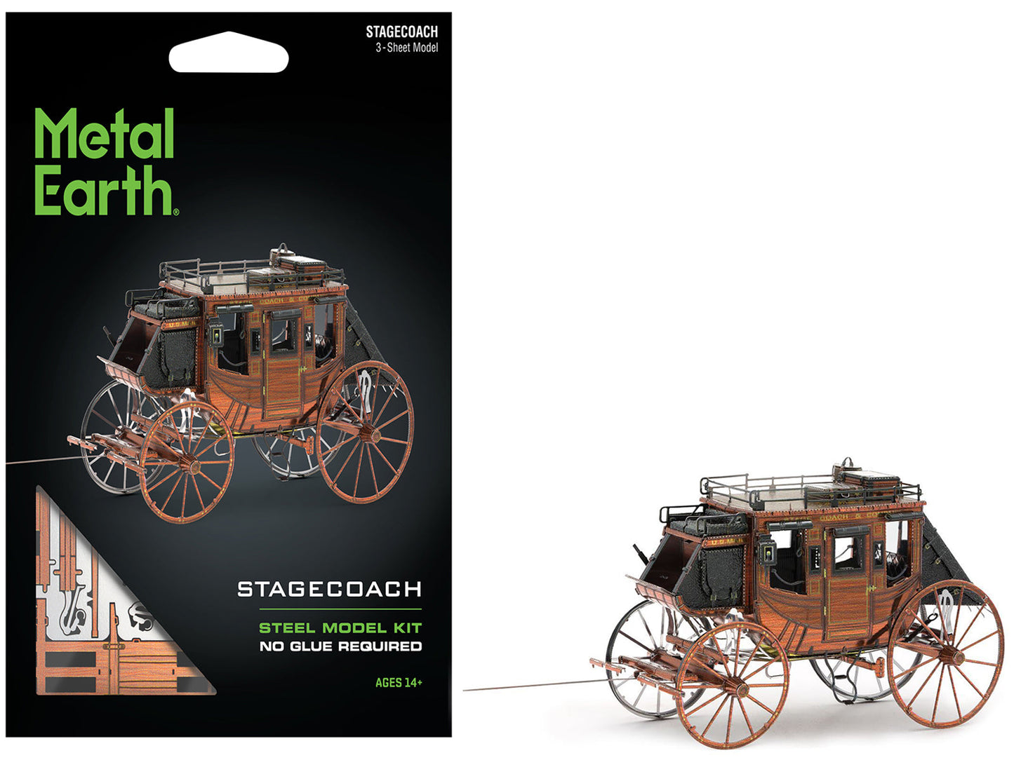 Model Kit Wild West Stagecoach (Moderate Difficulty) Steel Model by Metal Earth - Use code SHOPAPP15 to get 15 percent off  free shipping USA