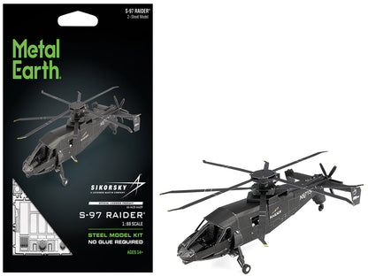 Model Kit Sikorsky S-97 Raider Attack Helicopter "United States Army" (Challenging Difficulty) Steel Model by Metal Earth  free shipping USA