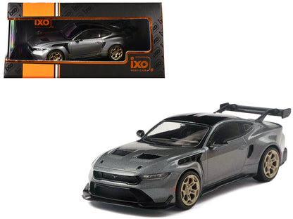 2025 Ford Mustang GTD Gray Metallic with Black Top 1/43 Diecast Model by IXO Models  free shipping USA