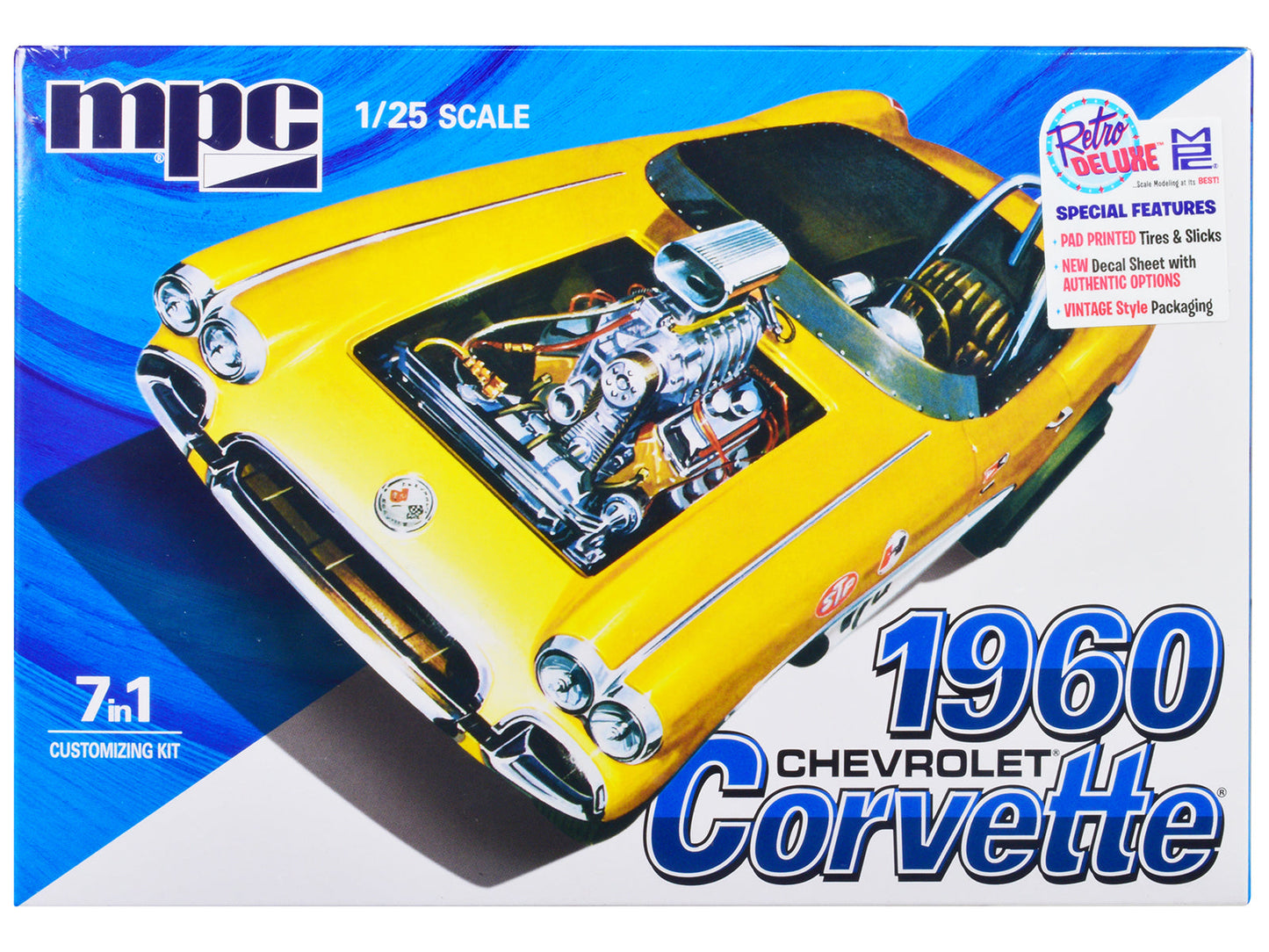 Skill 2 Model Kit 1960 Chevrolet Corvette 7-in-1 Kit 1/25 Scale Model by MPC  free shipping USA
