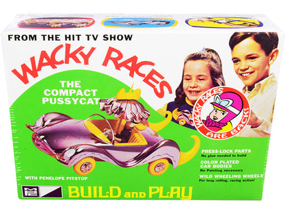 Skill 2 Snap Model Kit The Compact Pussycat with Penelope Pitstop Figurine "Wacky Races" (1968) TV Series 1/25 Scale Model by MPC  free shipping USA