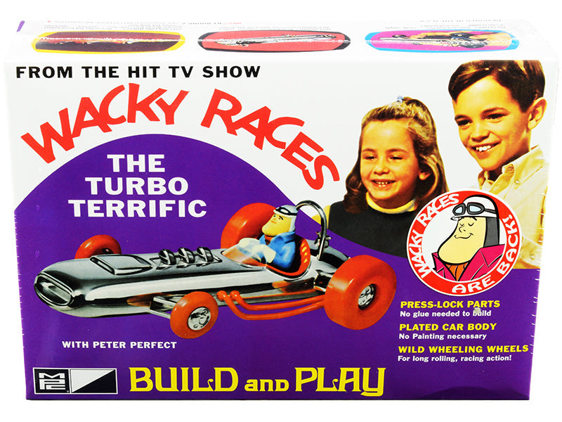 Skill 2 Snap Model Kit The Turbo Terrific with Peter Perfect Figurine "Wacky Races" (1968) TV Series 1/25 Scale Model by MPC  free shipping USA