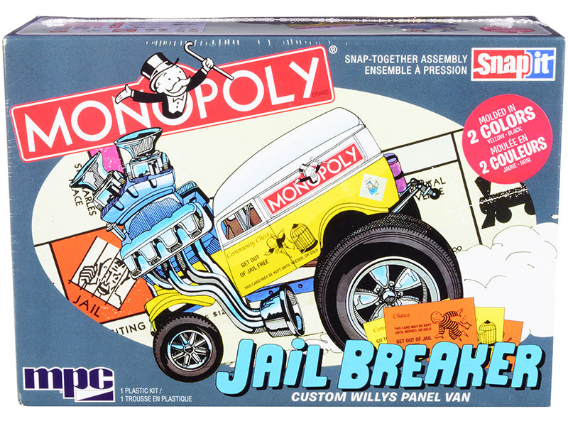 Skill 1 Snap Model Kit Custom Willys Panel Van Jail Breaker "Monopoly" 1/25 Scale Model by MPC  free shipping USA