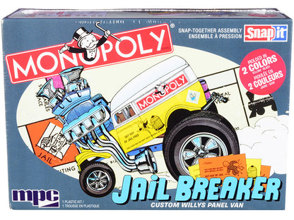 Skill 1 Snap Model Kit Custom Willys Panel Van Jail Breaker "Monopoly" 1/25 Scale Model by MPC  free shipping USA