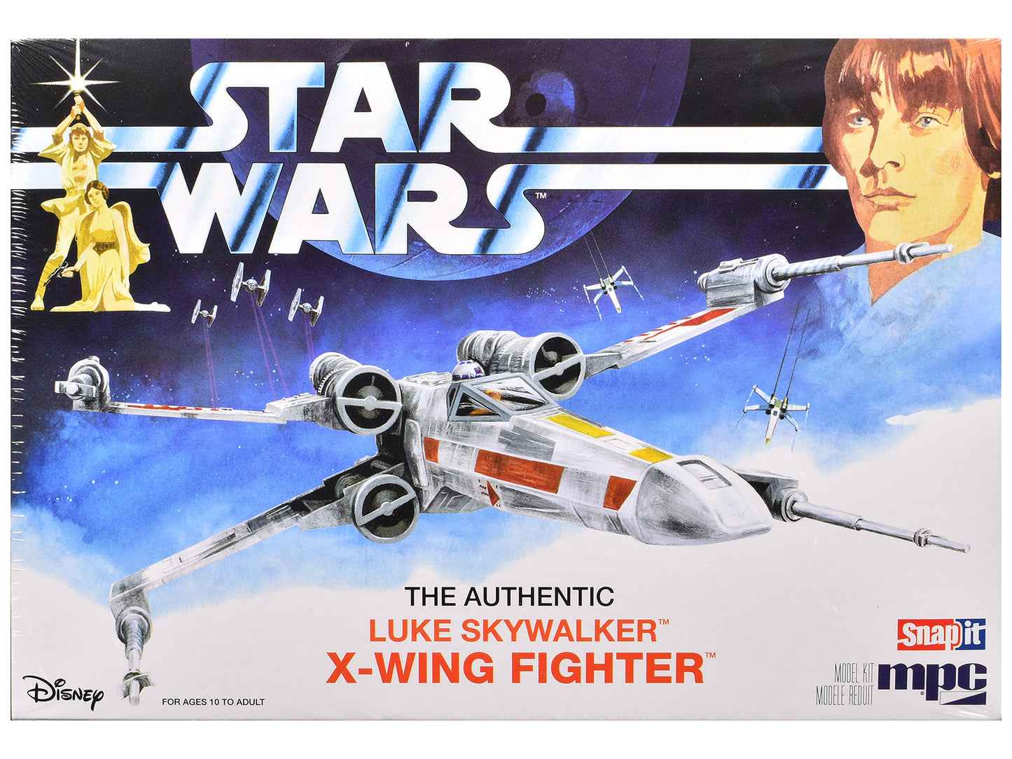 Skill 2 Snap Model Kit Luke Skywalker X-Wing Fighter "Star Wars: A New Hope" (1977) Movie 1/63 Scale Model by MPC  free shipping USA