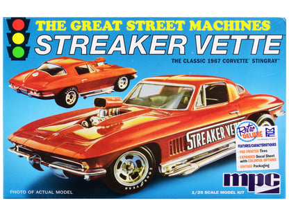 Skill 2 Model Kit 1967 Chevrolet Corvette Stingray "Streaker Vette" "The Great Street Machines" Series 1/25 Scale Model Car by MPC  free shipping USA