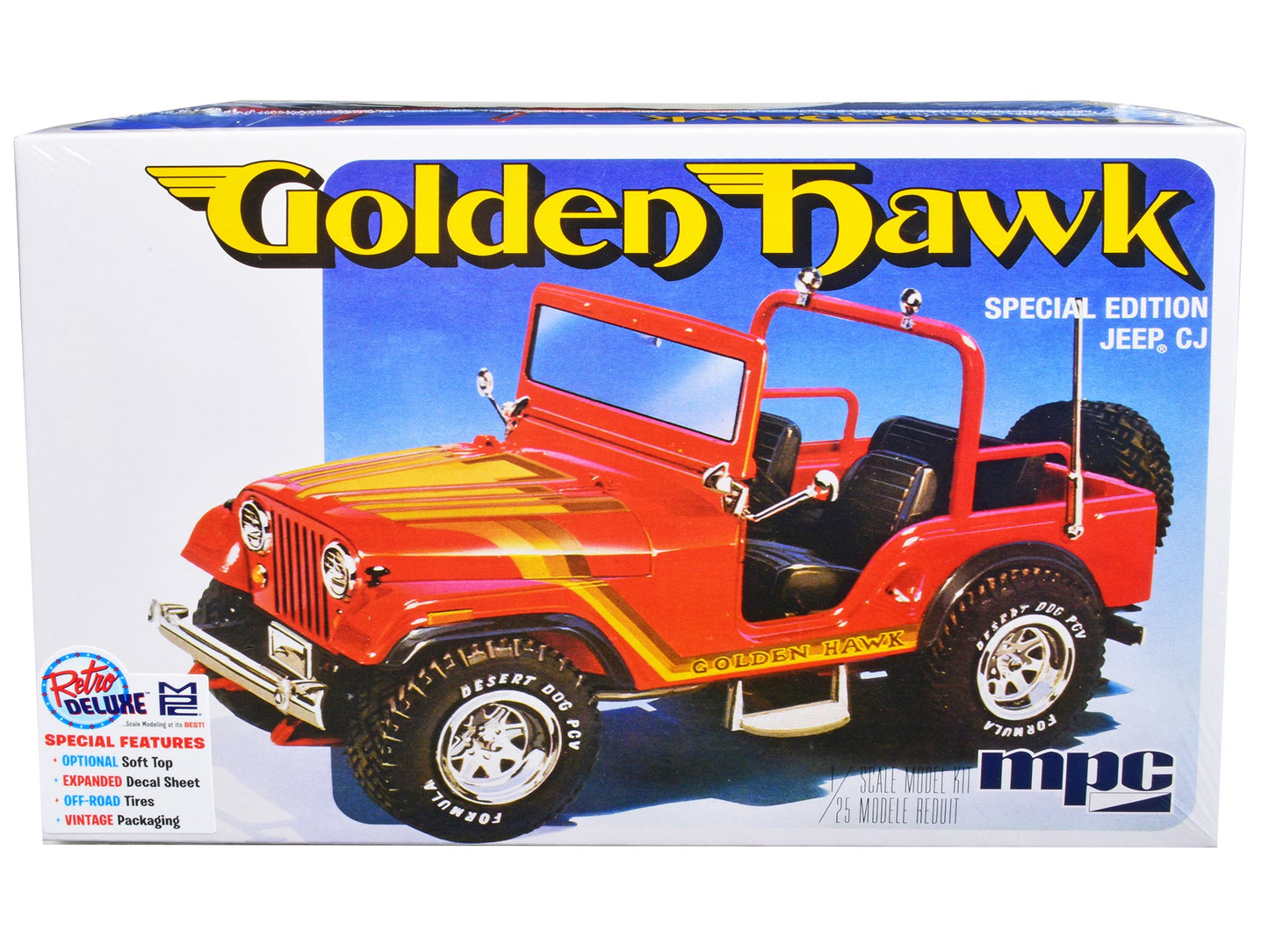 Skill 2 Model Kit 1981 Jeep CJ5 Golden Hawk 1/25 Scale Model Car by MPC  free shipping USA