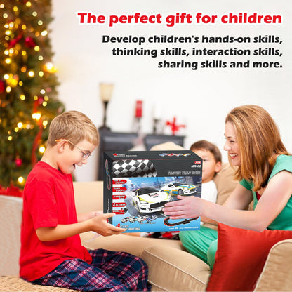 MR-02 Slot Car Racing Set – Deluxe Electric Race Track with 4 Cars & Dual Controllers