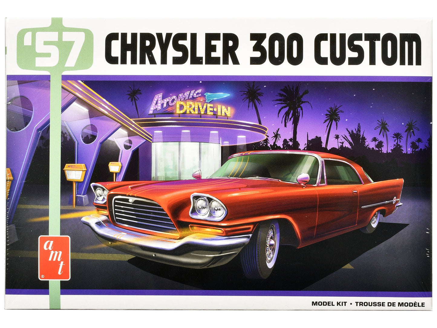 Skill 2 Model Kit 1957 Chrysler 300 Custom 1/25 Scale Model by AMT  free shipping USA