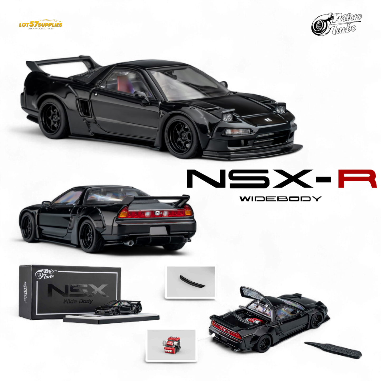 (Pre-Order) Microturbo NSX-R WideBody - Gloss Black 1:64
