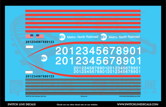 O Scale MTA P32 Locomotive Decal Set
