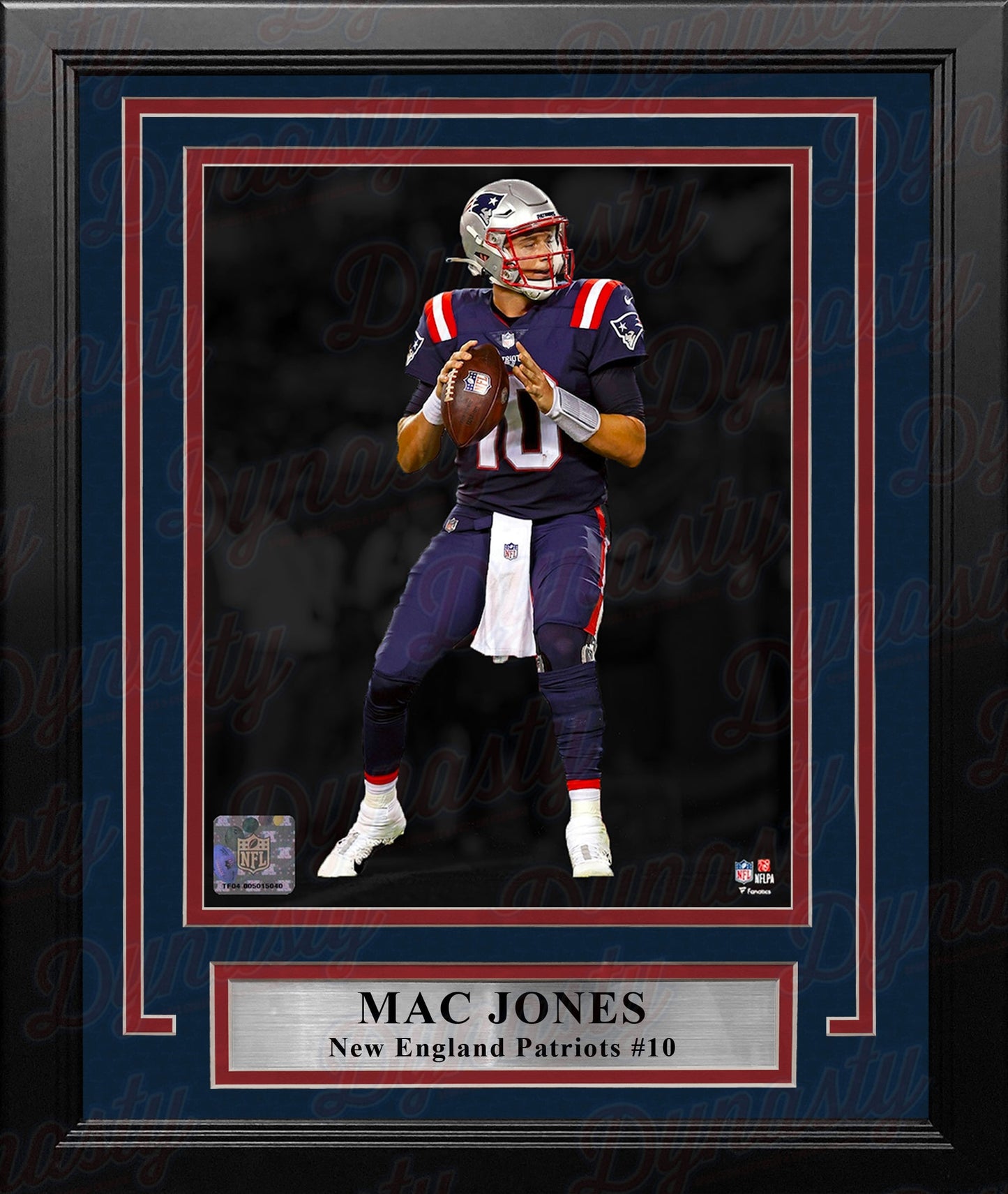 Mac Jones Blackout Action New England Patriots 8" x 10" Framed Football Photo