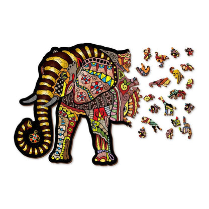 Magic Elephant 245 Piece Wood Jigsaw Puzzle Wooden City