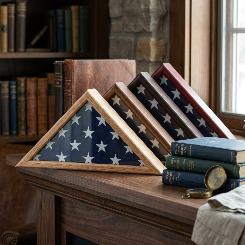 Capitol Hill Flag Case- 4 x 6 flag Display Case, Cherry Finish