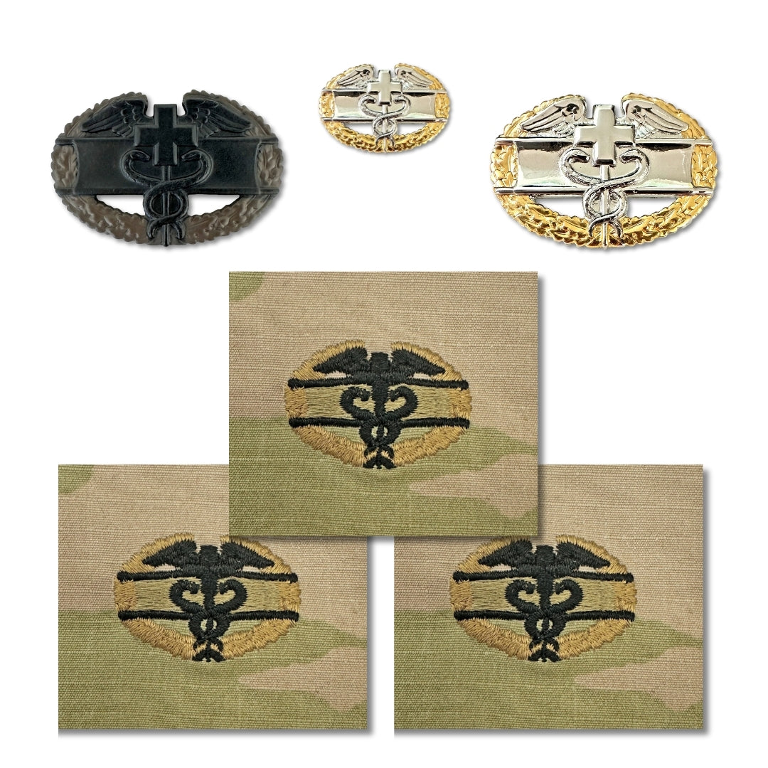 U.S. Army STA-BRITE® Master Combat Medical (1AWD) Badge Bundle