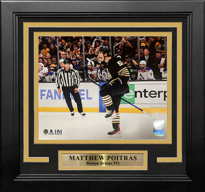 Matthew Poitras Celebration Boston Bruins 8" x 10" Framed Hockey Photo