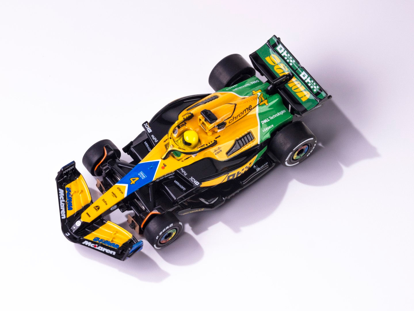 AFX 22120 McLaren F1 MCL38 #4 Lando Norris Ayrton Senna 2024 HO Slot Car