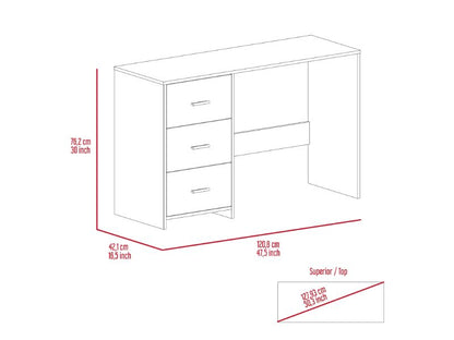 Berlin Three Drawers Desk by FM FURNITURE